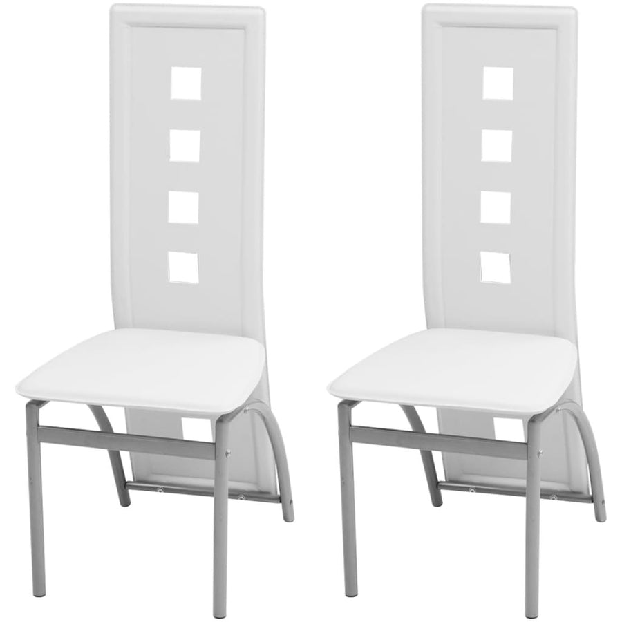 Dining Chairs 2 pcs White Faux Leather