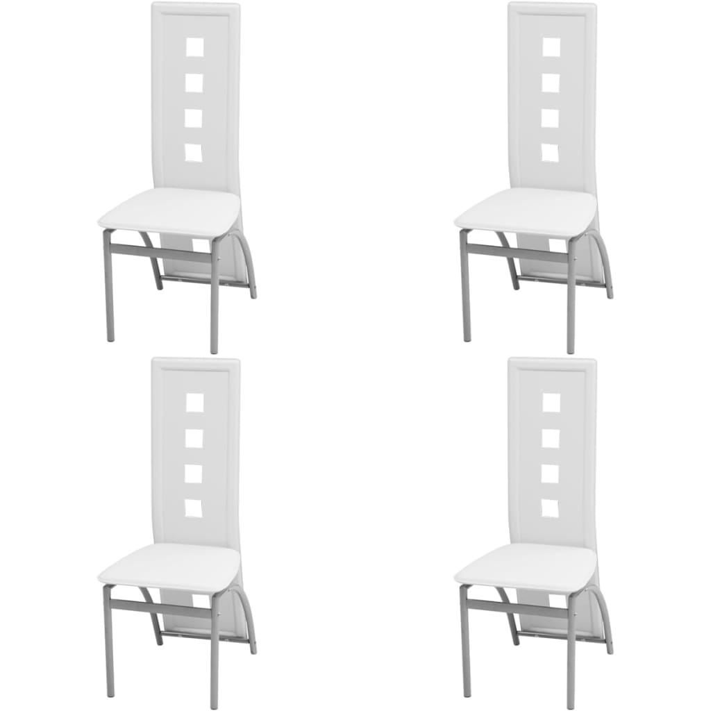 Dining Chairs 4 pcs White Faux Leather