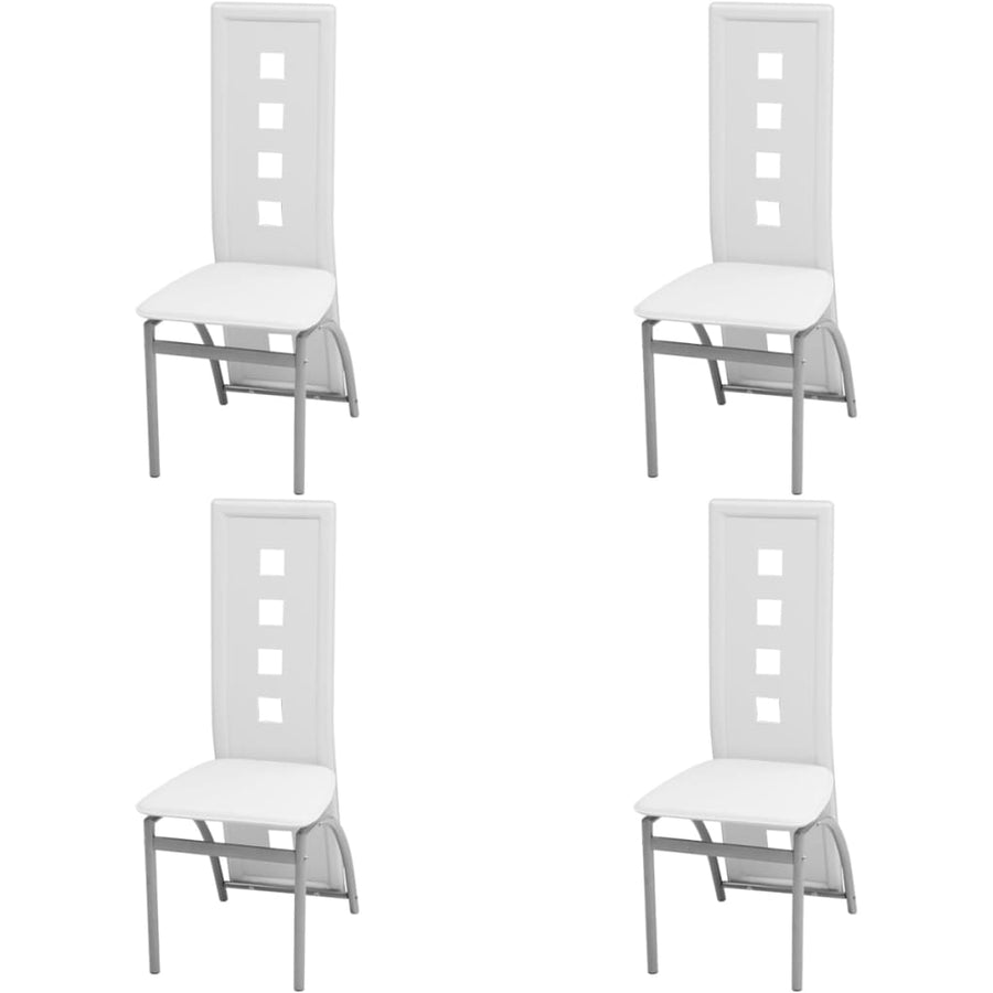 Dining Chairs 4 pcs White Faux Leather
