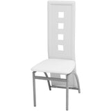 Dining Chairs 4 pcs White Faux Leather - Front View