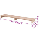 Monitor Stand Engineered Wood 110x23.5x9 cm Beige - 45-Degree Angle