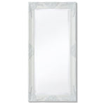 Wall Mirror Baroque Style 100x50 cm White