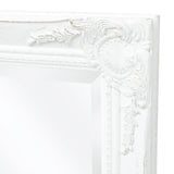 Wall Mirror Baroque Style 100x50 cm White - Rear View