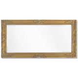 Wall Mirror Baroque Style 100x50 cm Gold - 45-Degree Angle