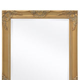 Wall Mirror Baroque Style 100x50 cm Gold - Close-Up Angle