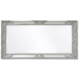 Wall Mirror Baroque Style 100x50 cm Silver
