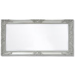 Wall Mirror Baroque Style 100x50 cm Silver