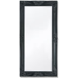 Wall Mirror Baroque Style 100x50 cm Black