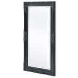 Wall Mirror Baroque Style 100x50 cm Black - Top-Down View