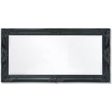 Wall Mirror Baroque Style 100x50 cm Black - 45-Degree Angle