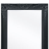 Wall Mirror Baroque Style 100x50 cm Black - Close-Up Angle