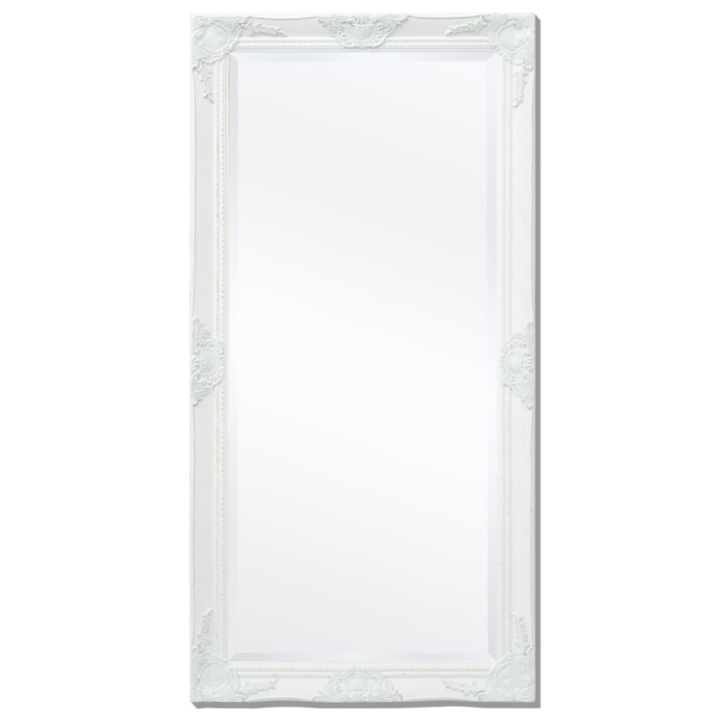 Wall Mirror Baroque Style 120x60 cm White