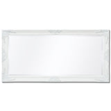Wall Mirror Baroque Style 120x60 cm White - 45-Degree Angle