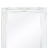 Wall Mirror Baroque Style 120x60 cm White - Close-Up Angle