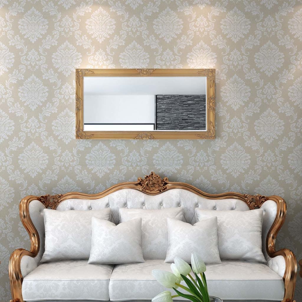Wall Mirror Baroque Style 120x60 cm Gold