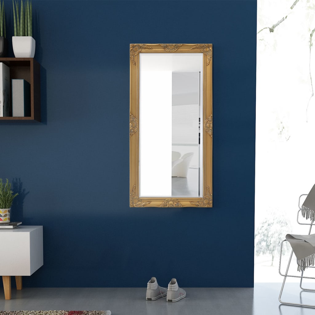Wall Mirror Baroque Style 120x60 cm Gold