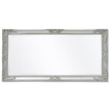 Wall Mirror Baroque Style 120x60 cm Silver - 45-Degree Angle