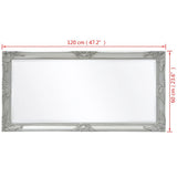 Wall Mirror Baroque Style 120x60 cm Silver