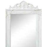Free-Standing Mirror Baroque Style 160x40 cm White - Front View