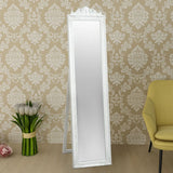 Free-Standing Mirror Baroque Style 160x40 cm White - Rear View