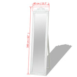 Free-Standing Mirror Baroque Style 160x40 cm White - Close-Up Angle