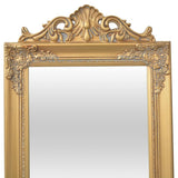 Free-Standing Mirror Baroque Style 160x40 cm Gold - Side View