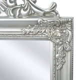 Free-Standing Mirror Baroque Style 160x40 cm Silver - Side View