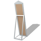 Free-Standing Mirror Baroque Style 160x40 cm Silver - Top-Down View