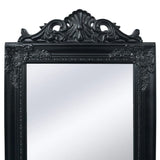 Free-Standing Mirror Baroque Style 160x40 cm Black - Front View