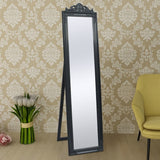Free-Standing Mirror Baroque Style 160x40 cm Black - Rear View