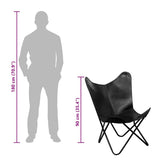 Butterfly Chair Black Real Leather