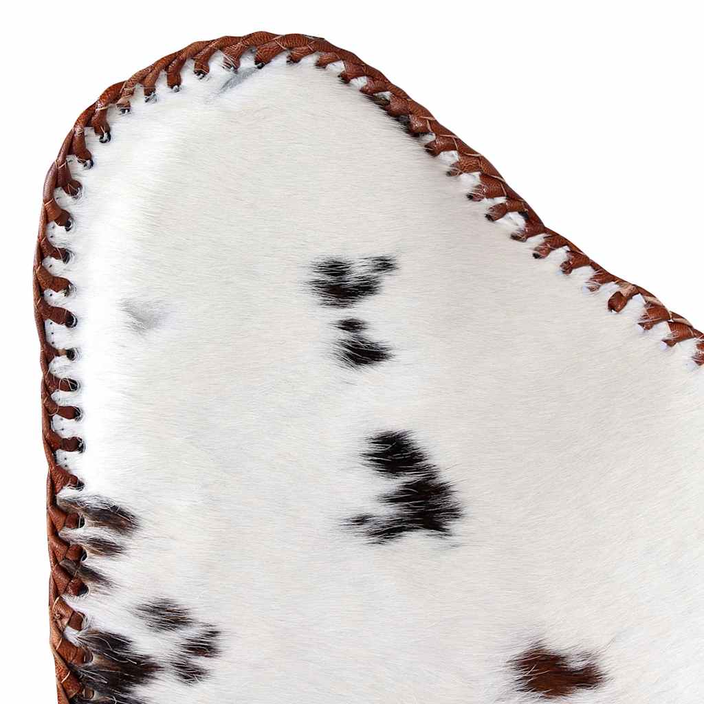Butterfly Chair Brown and White Real Cowhide Leather