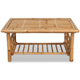 Coffee Table Bamboo 90x50x45 cm - Front View