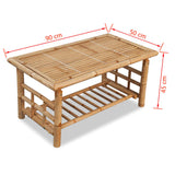 Coffee Table Bamboo 90x50x45 cm - 45-Degree Angle