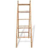 Double Towel Ladder with 5 Rungs Bamboo 50x160 cm - Front View