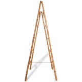 Double Towel Ladder with 5 Rungs Bamboo 50x160 cm - Side View
