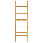 Double Towel Ladder with 5 Rungs Bamboo 50x160 cm