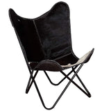 Butterfly Chair Black and White Real Cowhide Leather