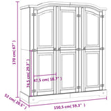 Wardrobe Mexican Pine Corona Range 3 Doors - Extra Image