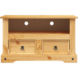 Tv Cabinet Mexican Pine Corona Range 91x43x56 Cm - Top-Down View