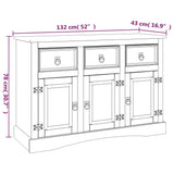 Sideboard Solid Mexican Pinewood Corona Range 132x43x78 cm