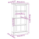 4-Tier Bookcase Mexican Pine Corona Range 80x29x150 cm - Low Angle