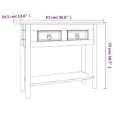 Console Table Mexican Pine Corona Range 93x34.5x73 cm - Close-Up Angle