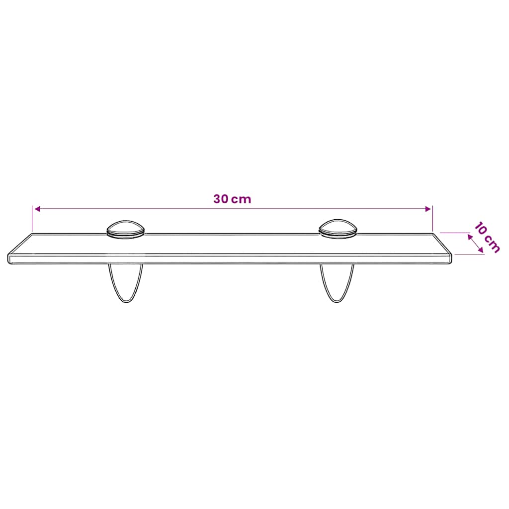 Floating Shelf Glass 30x10 cm 8 mm