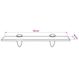 Floating Shelf Glass 30x10 cm 8 mm - 45-Degree Angle