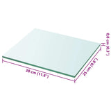 Shelf Panel Glass Clear 30x25 cm - Side View
