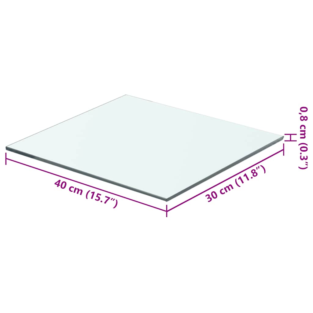 Shelf Panel Glass Clear 40x30 cm