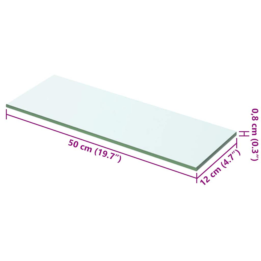 Shelf Panel Glass Clear 50x12 cm