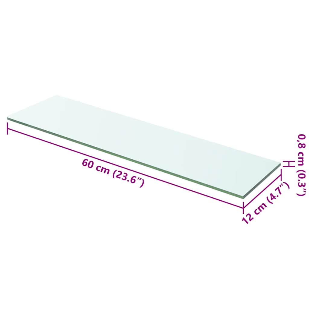 Shelf Panel Glass Clear 60x12 cm