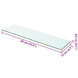Shelf Panel Glass Clear 60x12 cm - Side View